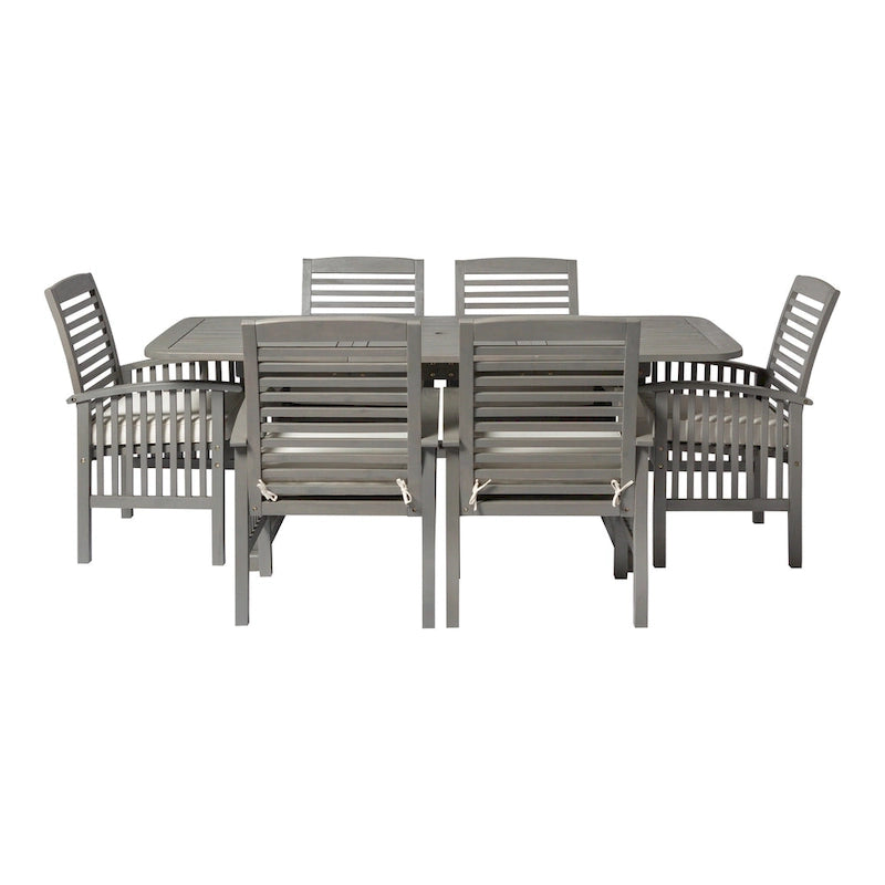 Middlebrook Surfside 7-Piece Acacia Outdoor Extension Dining Set - 55-79 x 35 x 30h