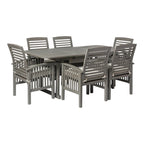 Middlebrook Surfside 7-Piece Acacia Outdoor Extension Dining Set - 55-79 x 35 x 30h