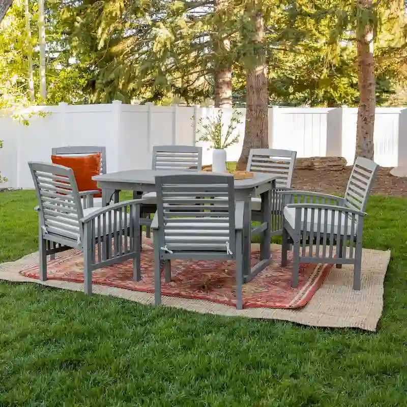 Middlebrook Surfside 7-Piece Acacia Outdoor Extension Dining Set - 55-79 x 35 x 30h