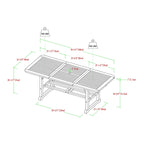 Middlebrook Surfside 7-Piece Acacia Outdoor Extension Dining Set - 55-79 x 35 x 30h