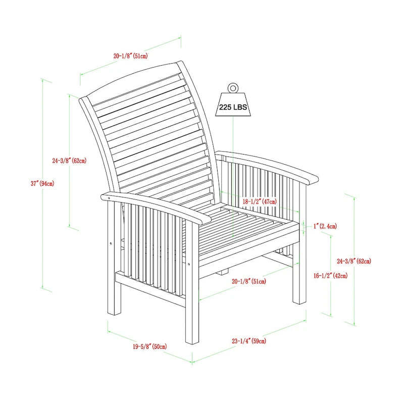 Middlebrook Surfside 7-Piece Acacia Outdoor Extension Dining Set - 55-79 x 35 x 30h