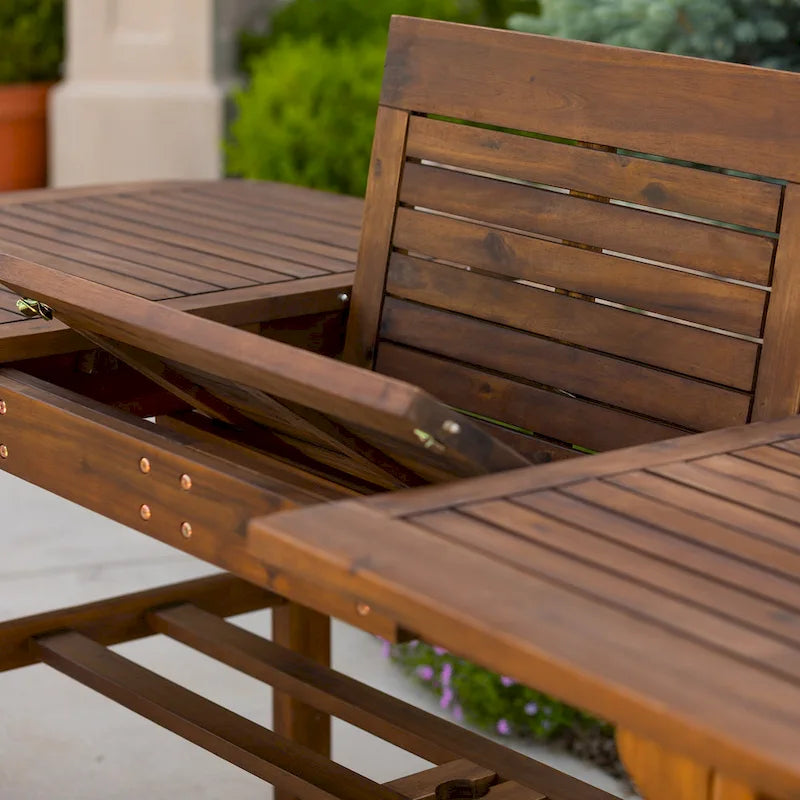 Middlebrook Surfside 7-Piece Acacia Outdoor Extension Dining Set - 55-79 x 35 x 30h