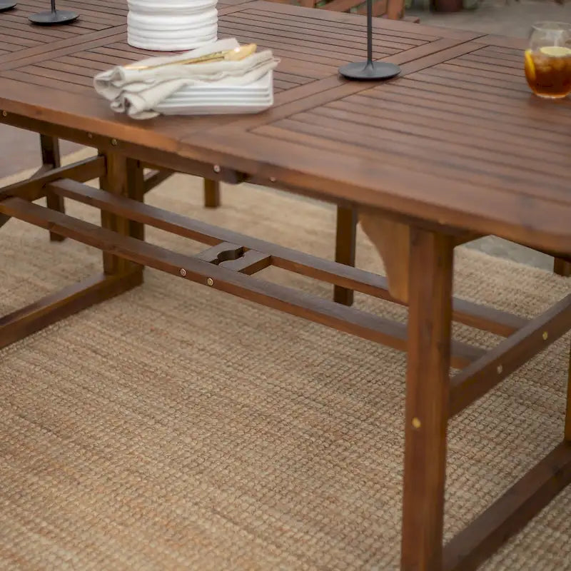 Middlebrook Surfside 7-Piece Acacia Outdoor Extension Dining Set - 55-79 x 35 x 30h