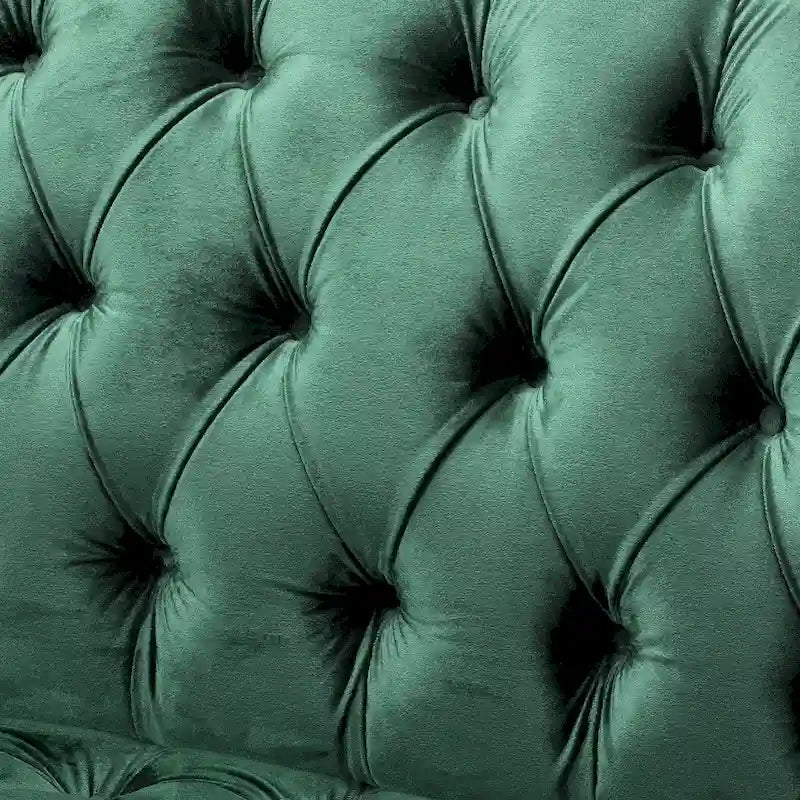 Modern 73.25 Button Tufted 3-Seater Sofa with Birch Legs