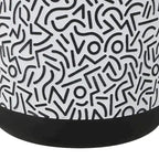 Kiri 17.75 Modern Bohemian Geometric Drum Garden Stool, Black/White, by JONATHAN Y
