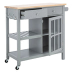 SAFAVIEH Fawn 1-Door 2-Drawer 2-Shelf Kitchen Cart - 33.5 W x 16.9 L x 35 H - 33Wx17Dx35H