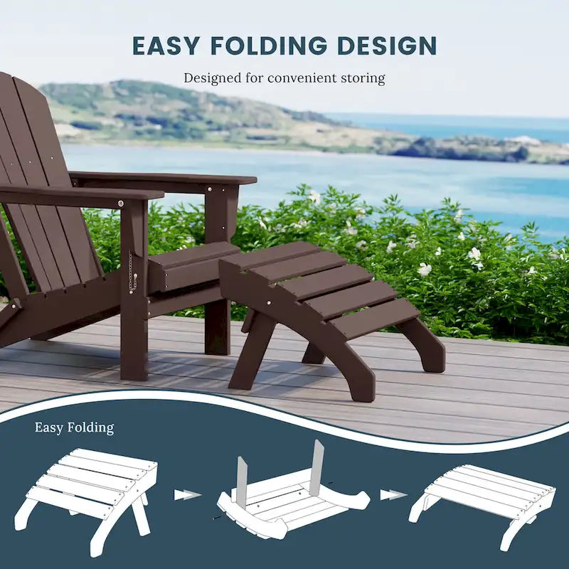 Polytrends Altura Outdoor Adirondack Folding Ottoman