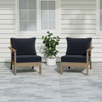 Polytrends Birchwood All Weather HDPE Outdoor Patio Deep Seating Weathered Wood Loveseat (2-Piece)