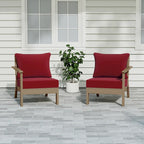 Polytrends Birchwood All Weather HDPE Outdoor Patio Deep Seating Weathered Wood Loveseat (2-Piece)