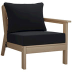 Polytrends Birchwood All Weather HDPE Outdoor Patio Deep Seating Weathered Wood Loveseat (2-Piece)