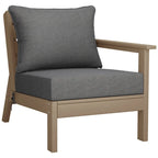 Polytrends Birchwood All Weather HDPE Outdoor Patio Deep Seating Weathered Wood Loveseat (2-Piece)