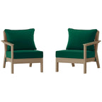 Polytrends Birchwood All Weather HDPE Outdoor Patio Deep Seating Weathered Wood Loveseat (2-Piece)