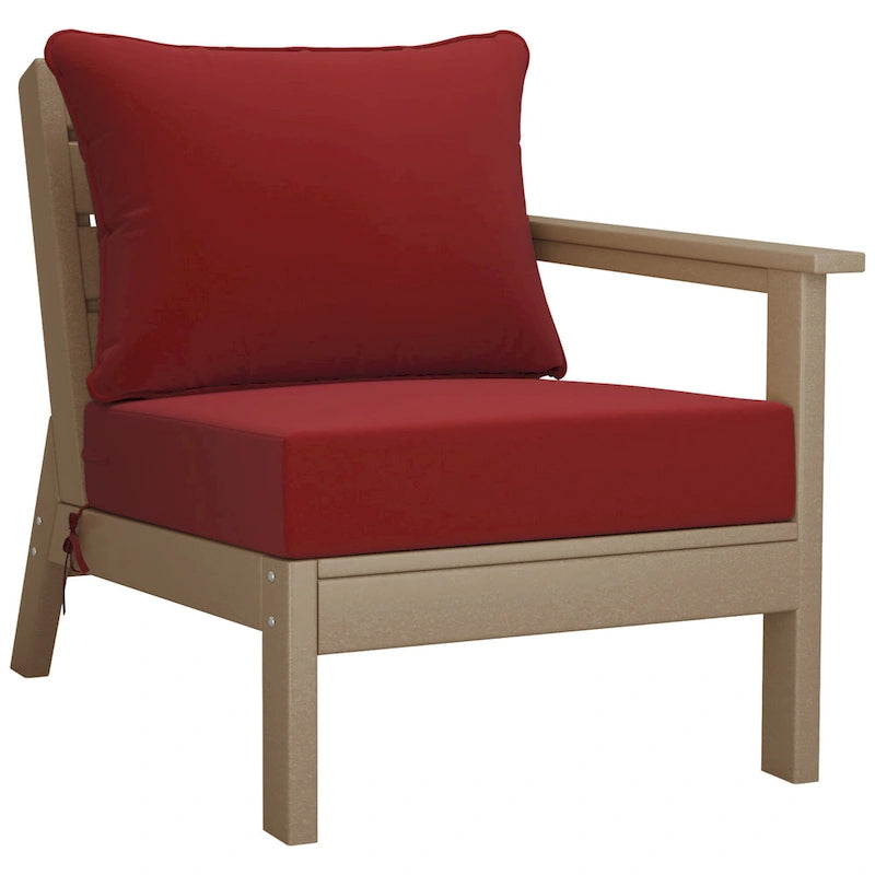 Polytrends Birchwood All Weather HDPE Outdoor Patio Deep Seating Weathered Wood Loveseat (2-Piece)