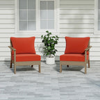 Polytrends Birchwood All Weather HDPE Outdoor Patio Deep Seating Weathered Wood Loveseat (2-Piece)