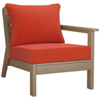 Polytrends Birchwood All Weather HDPE Outdoor Patio Deep Seating Weathered Wood Loveseat (2-Piece)