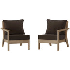 Polytrends Birchwood All Weather HDPE Outdoor Patio Deep Seating Weathered Wood Loveseat (2-Piece)