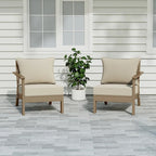 Polytrends Birchwood All Weather HDPE Outdoor Patio Deep Seating Weathered Wood Loveseat (2-Piece)