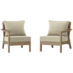 Polytrends Birchwood All Weather HDPE Outdoor Patio Deep Seating Weathered Wood Loveseat (2-Piece)