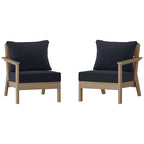 Polytrends Birchwood All Weather HDPE Outdoor Patio Deep Seating Weathered Wood Loveseat (2-Piece)