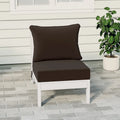 Polytrends Birchwood All Weather HDPE Outdoor Patio Deep Seating White Armless Chair With Cushions (1-Piece)