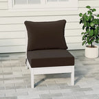 Polytrends Birchwood All Weather HDPE Outdoor Patio Deep Seating White Armless Chair With Cushions (1-Piece)