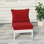 Polytrends Birchwood All Weather HDPE Outdoor Patio Deep Seating White Armless Chair With Cushions (1-Piece)
