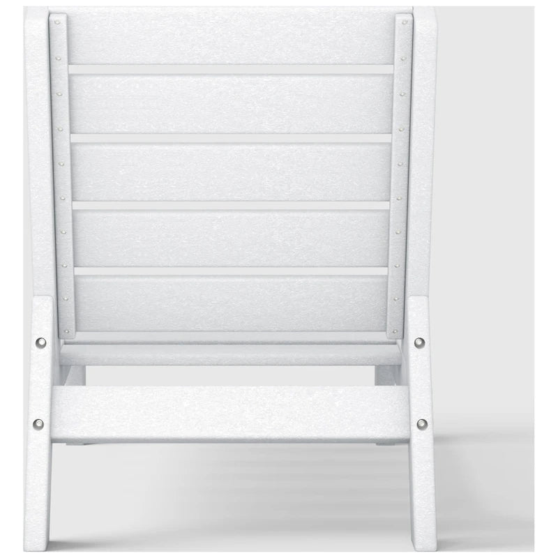 Polytrends Birchwood All Weather HDPE Outdoor Patio Deep Seating White Armless Chair With Cushions (1-Piece)