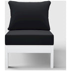 Polytrends Birchwood All Weather HDPE Outdoor Patio Deep Seating White Armless Chair With Cushions (1-Piece)
