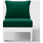 Polytrends Birchwood All Weather HDPE Outdoor Patio Deep Seating White Armless Chair With Cushions (1-Piece)