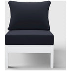Polytrends Birchwood All Weather HDPE Outdoor Patio Deep Seating White Armless Chair With Cushions (1-Piece)