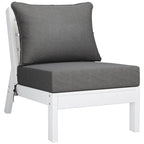 Polytrends Birchwood All Weather HDPE Outdoor Patio Deep Seating White Armless Chair With Cushions (1-Piece)