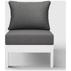 Polytrends Birchwood All Weather HDPE Outdoor Patio Deep Seating White Armless Chair With Cushions (1-Piece)