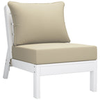 Polytrends Birchwood All Weather HDPE Outdoor Patio Deep Seating White Armless Chair With Cushions (1-Piece)