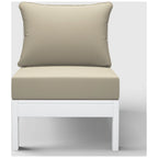 Polytrends Birchwood All Weather HDPE Outdoor Patio Deep Seating White Armless Chair With Cushions (1-Piece)