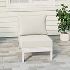 Polytrends Birchwood All Weather HDPE Outdoor Patio Deep Seating White Armless Chair With Cushions (1-Piece)
