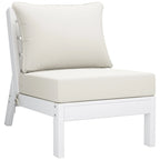 Polytrends Birchwood All Weather HDPE Outdoor Patio Deep Seating White Armless Chair With Cushions (1-Piece)