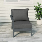 Polytrends Birchwood All Weather HDPE Outdoor Patio Deep Seating Gray Left Arm Facing Chair With Cushions (1-Piece)