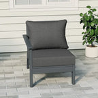 Polytrends Birchwood All Weather HDPE Outdoor Patio Deep Seating Gray Left Arm Facing Chair With Cushions (1-Piece)