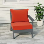 Polytrends Birchwood All Weather HDPE Outdoor Patio Deep Seating Gray Right Arm Facing Chair With Cushions (1-Piece)
