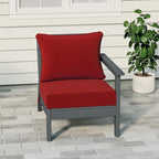 Polytrends Birchwood All Weather HDPE Outdoor Patio Deep Seating Gray Right Arm Facing Chair With Cushions (1-Piece)