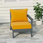 Polytrends Birchwood All Weather HDPE Outdoor Patio Deep Seating Gray Right Arm Facing Chair With Cushions (1-Piece)