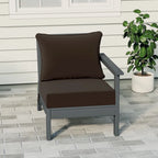 Polytrends Birchwood All Weather HDPE Outdoor Patio Deep Seating Gray Right Arm Facing Chair With Cushions (1-Piece)