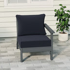 Polytrends Birchwood All Weather HDPE Outdoor Patio Deep Seating Gray Right Arm Facing Chair With Cushions (1-Piece)