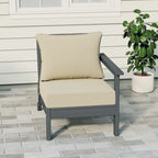 Polytrends Birchwood All Weather HDPE Outdoor Patio Deep Seating Gray Right Arm Facing Chair With Cushions (1-Piece)