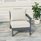 Polytrends Birchwood All Weather HDPE Outdoor Patio Deep Seating Gray Right Arm Facing Chair With Cushions (1-Piece)