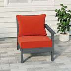 Polytrends Birchwood All Weather HDPE Outdoor Patio Deep Seating Gray Right Arm Facing Chair With Cushions (1-Piece)
