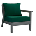 Polytrends Birchwood All Weather HDPE Outdoor Patio Deep Seating Gray Right Arm Facing Chair With Cushions (1-Piece)