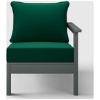 Polytrends Birchwood All Weather HDPE Outdoor Patio Deep Seating Gray Right Arm Facing Chair With Cushions (1-Piece)