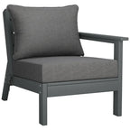 Polytrends Birchwood All Weather HDPE Outdoor Patio Deep Seating Gray Right Arm Facing Chair With Cushions (1-Piece)