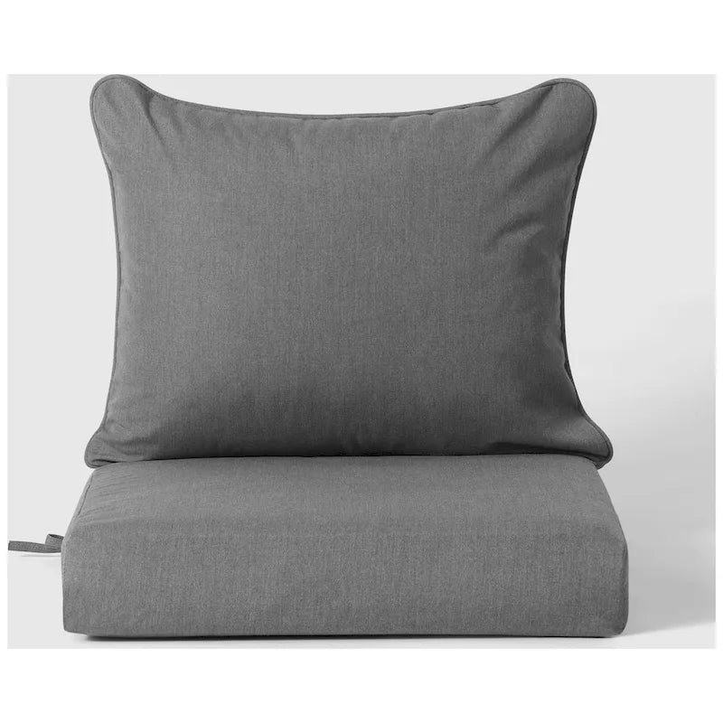 Polytrends Birchwood All Weather HDPE Outdoor Patio Deep Seating Gray Right Arm Facing Chair With Cushions (1-Piece)